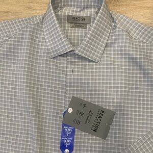 BNWT Kenneth Cole Reaction Men's Gray Plaid Shirt